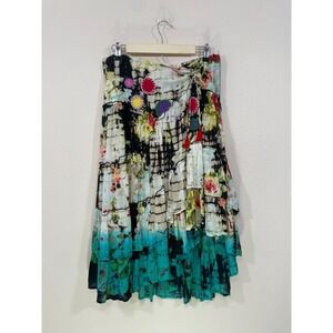 One Body of Love Steve Barraza Tianello Skirt  Size M  Boho‎ Midi Tiered Floral